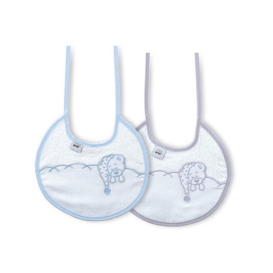 Babete (Pack 2 Unidades) 100% Algodão Cinza & Azul E Interbaby