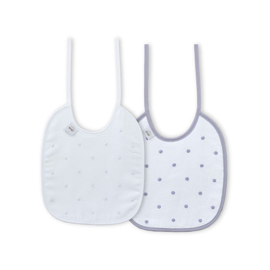 Babete (Pack 2 Unidades) 100% Algodão Cinza & Branco D Interbaby