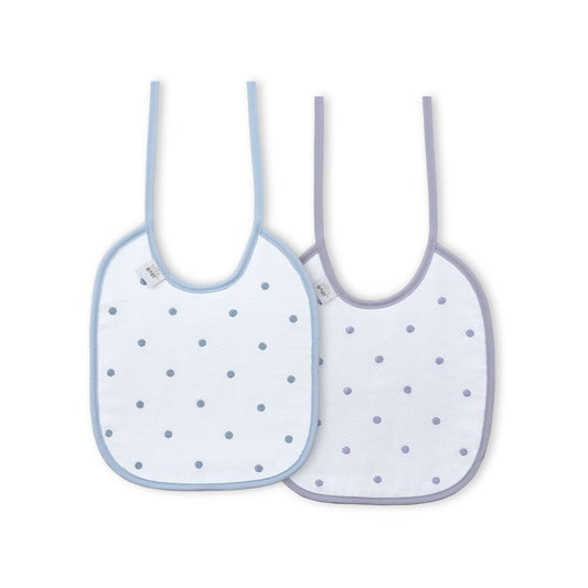 Babete (Pack 2 Unidades) 100% Algodão Cinza & Azul D Interbaby