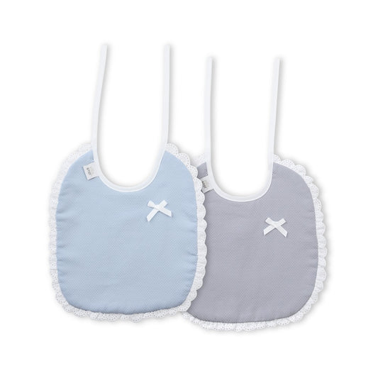 Babete (Pack 2 Unidades) 100% Algodão Cinza & Azul N Interbaby