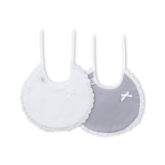 Babete (Pack 2 Unidades) 100% Algodão Cinza & Branco N Interbaby