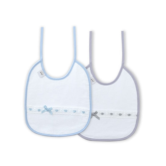 Babete (Pack 2 Unidades) 100% Algodão Cinza & Azul H  Interbaby