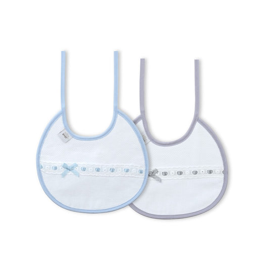 Babete (Pack 2 Unidades) 100% Algodão Cinza & Azul H Interbaby