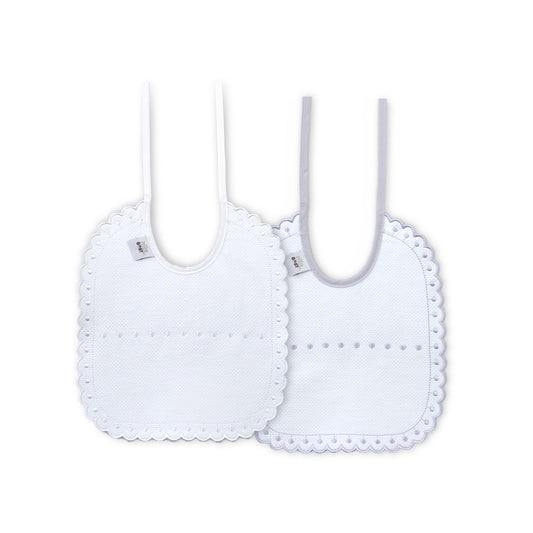Babete (Pack 2 Unidades) 100% Algodão Cinza & Branco L Interbaby