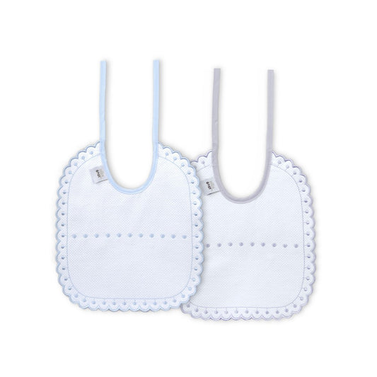 Babete (Pack 2 Unidades) 100% Algodão Cinza & Azul J Interbaby