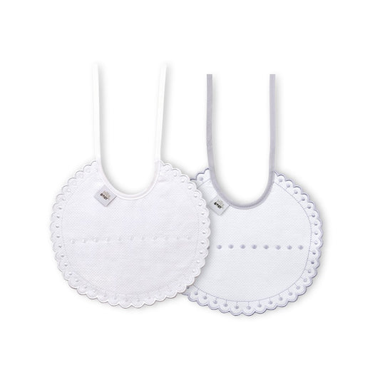 Babete (Pack 2 Unidades) 100% Algodão Cinza & Branco I Interbaby