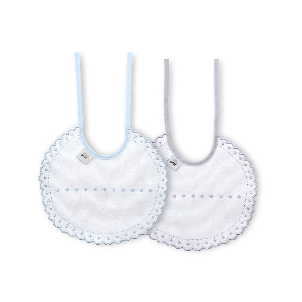 Babete (Pack 2 Unidades) 100% Algodão Cinza & Azul I Interbaby