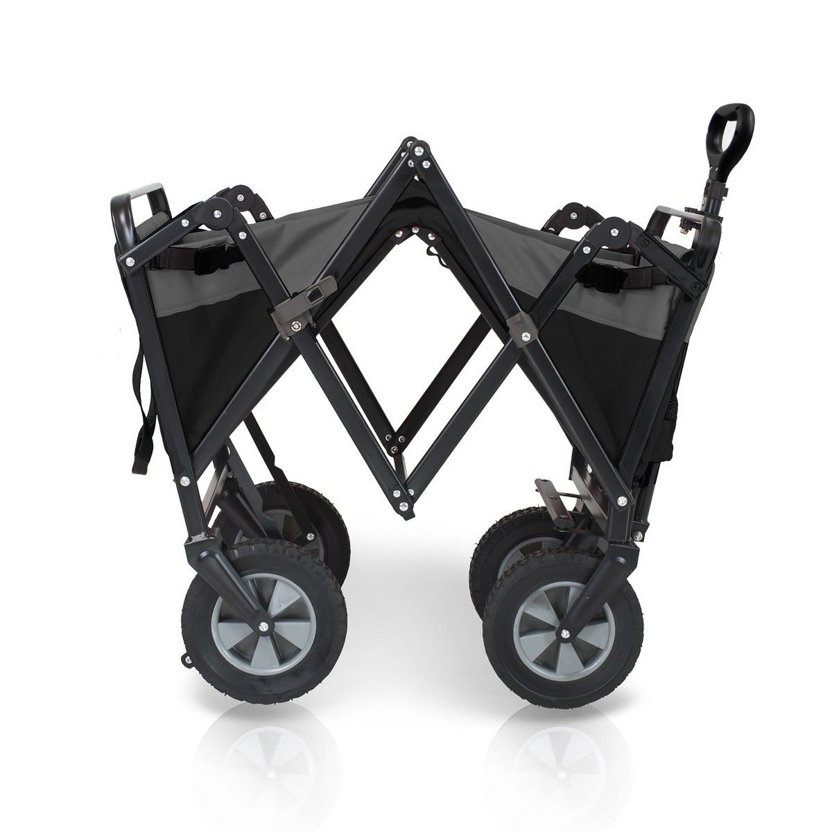 Carrinho dobrável utilitário para exterior com suporte próprio