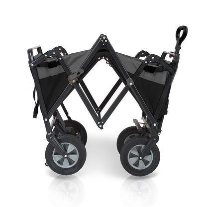 Carrinho dobrável utilitário para exterior com suporte próprio