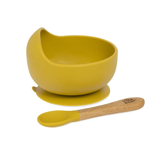 Taça Com Ventosa + Colher De Silicone Ocr Terra Interbaby