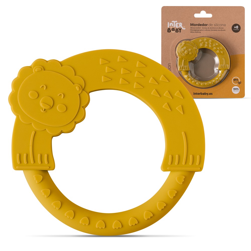 Mordedor De Silicone Amarelo Ocre Interbaby