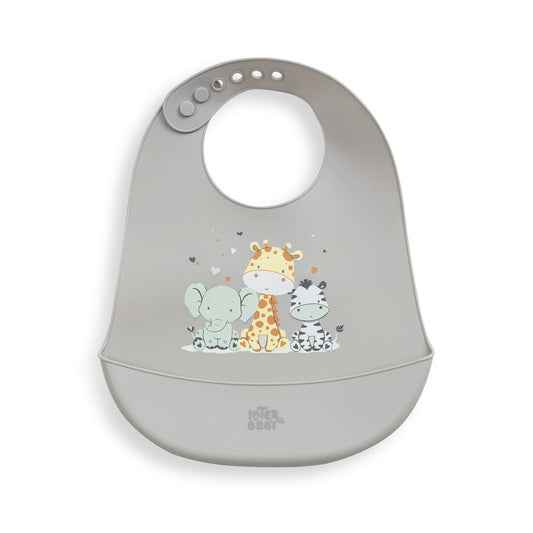 Babete em Silicone Três Amigos Cinza Petróleo Interbaby