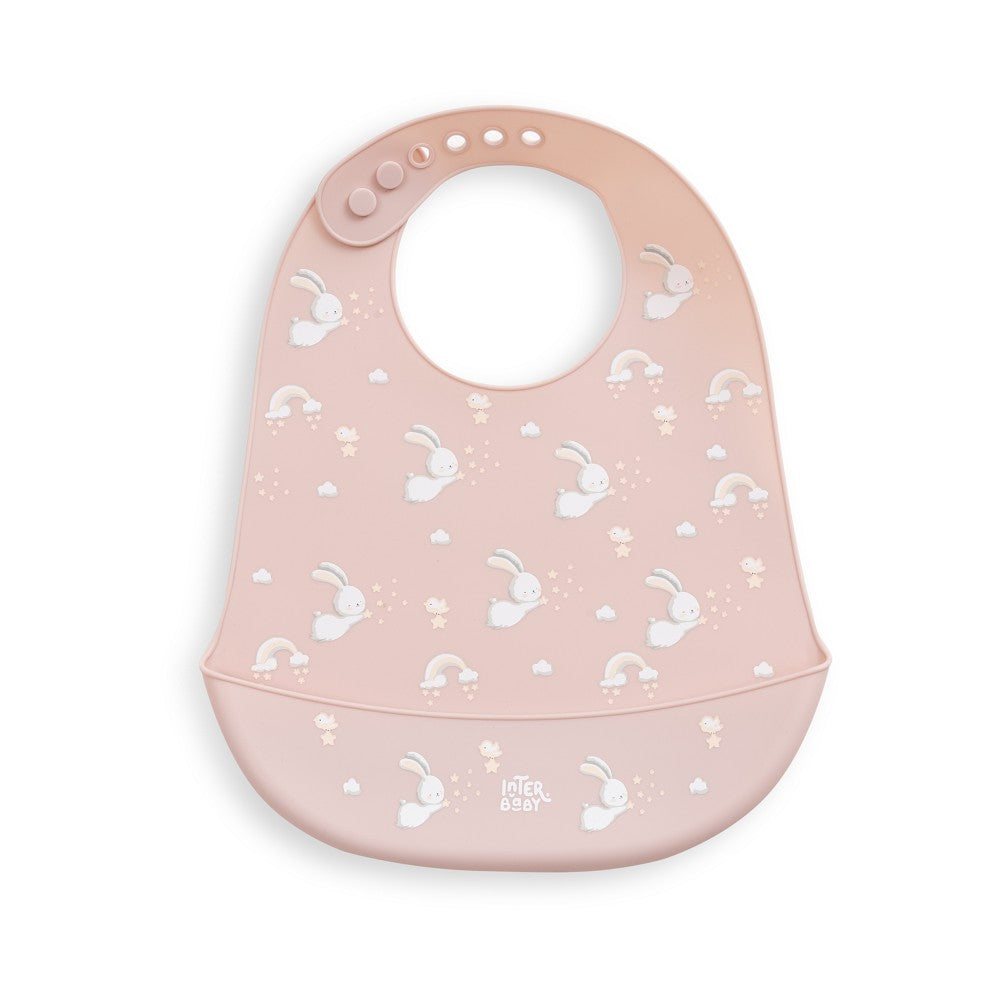 Babete em Silicone Coelhinho Rosa Interbaby
