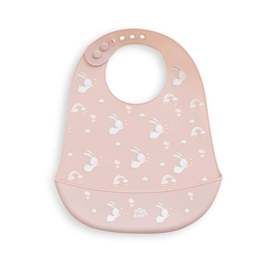 Babete em Silicone Coelhinho Rosa Interbaby