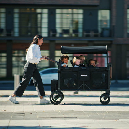 Carrinho de Bebé W4 Luxe Pro de 4 Lugares - Jato Preto