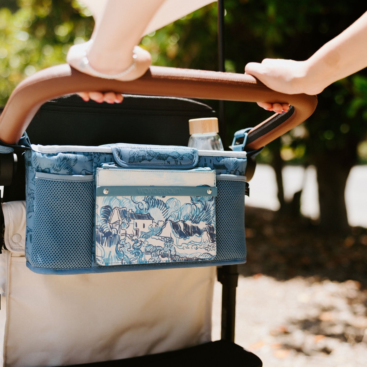 Bolsa com 2 bases para copos - Paisagem de Van Gogh com casas