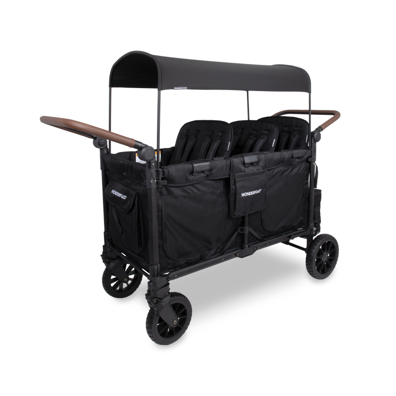 Carrinho de Bebé W4 Luxe Pro de 4 Lugares - Jato Preto
