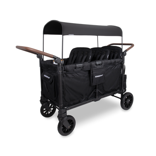 Carrinho de Bebé W4 Luxe Pro de 4 Lugares - Jato Preto