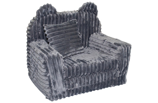Poltrona infantil sofá cama 51 x 40 x 41 cm cinzento