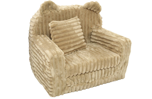 Poltrona infantil sofá cama 51 x 40 x 41 cm bege
