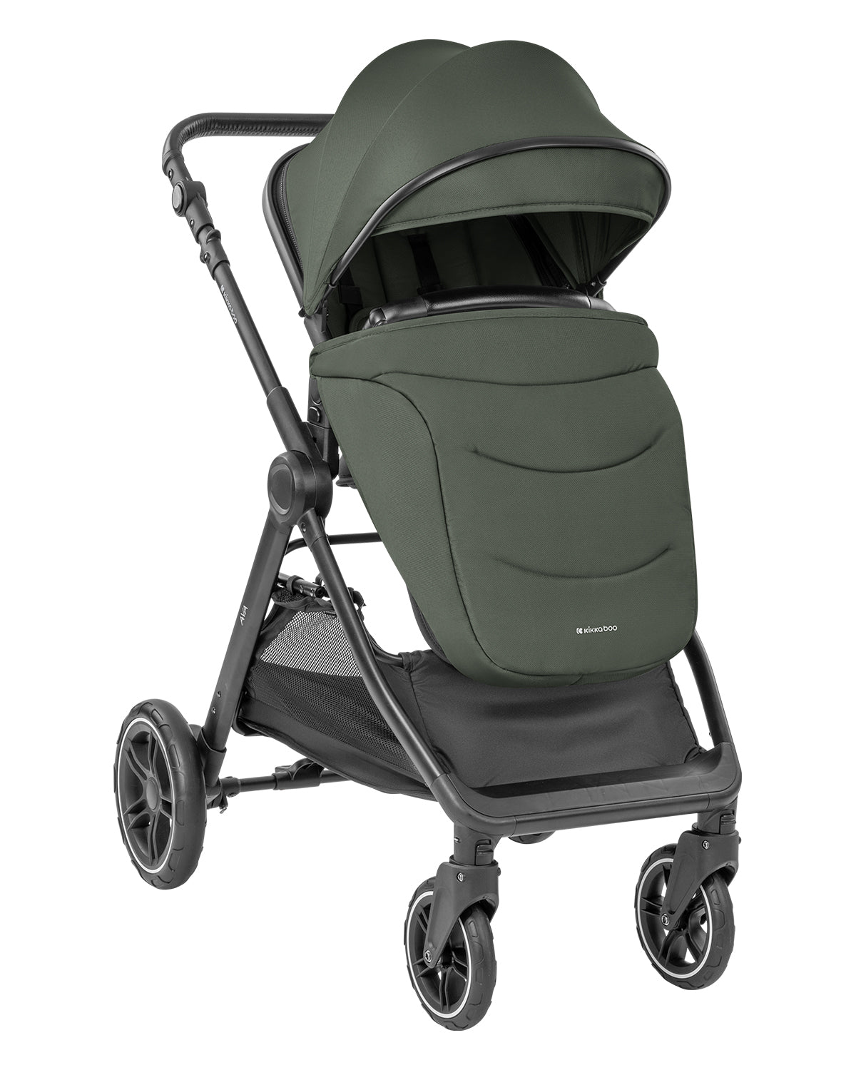 Carrinho de bebé 3 em 1 Ava verde militar com alcofa