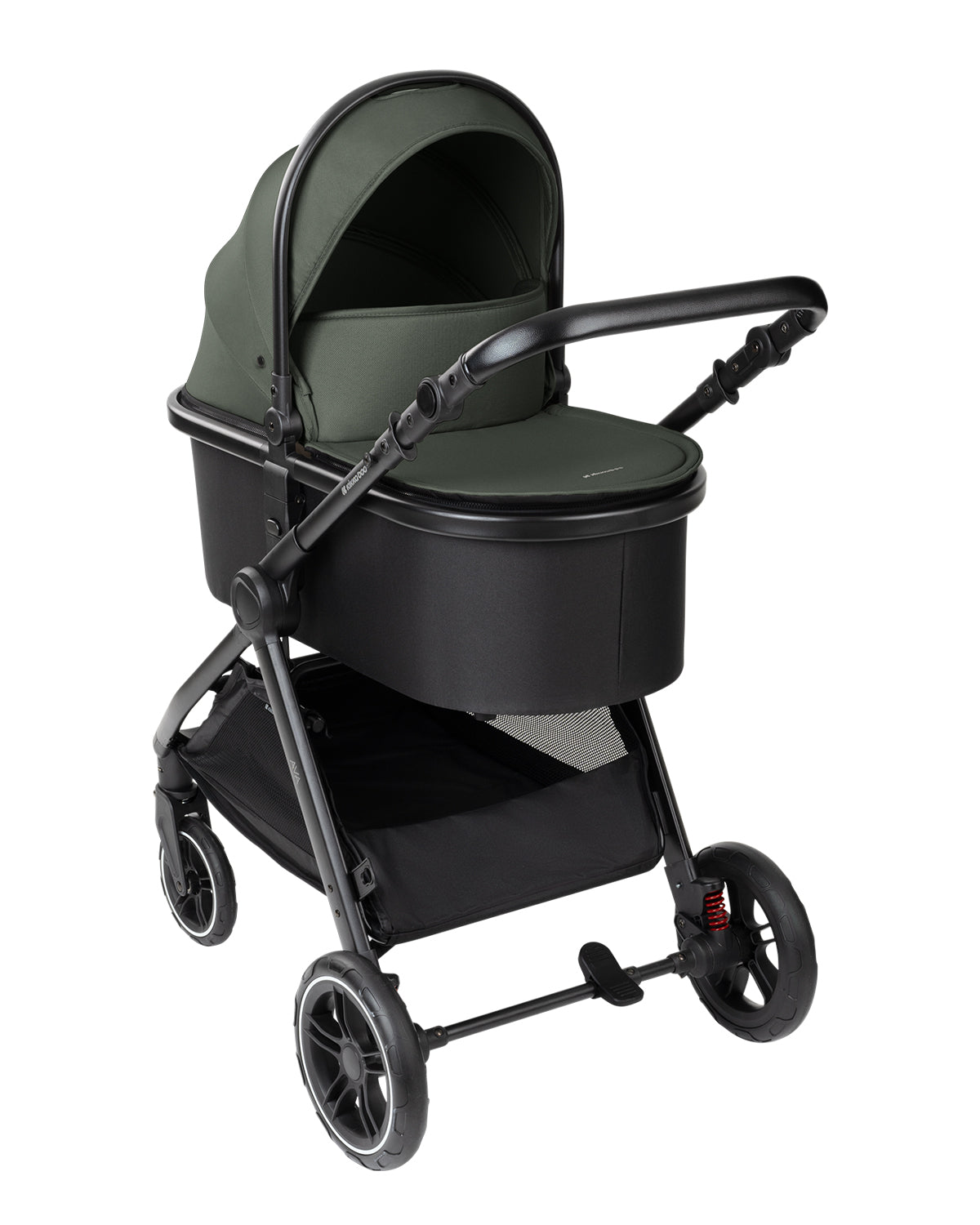 Carrinho de bebé 3 em 1 Ava verde militar com alcofa