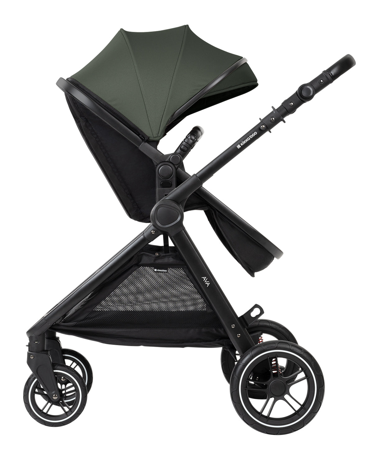 Carrinho de bebé 3 em 1 Ava verde militar com alcofa