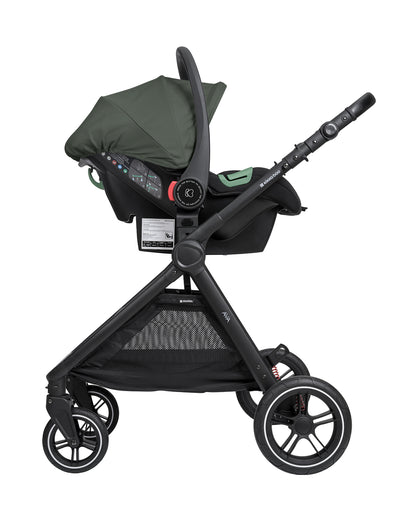 Carrinho de bebé 3 em 1 Ava verde militar com alcofa