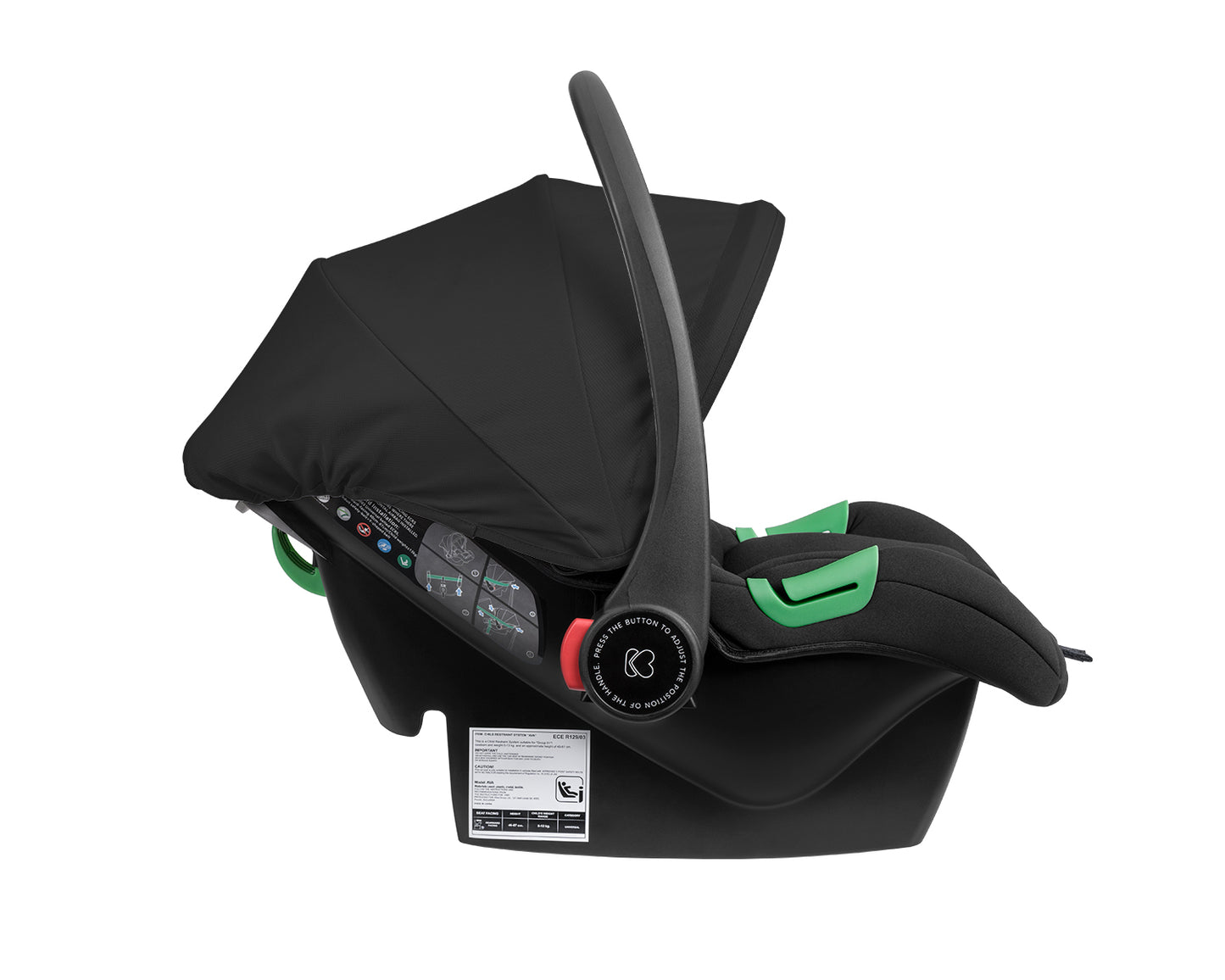 Carrinho de bebé Ava 3 em 1 com alcofa, preto