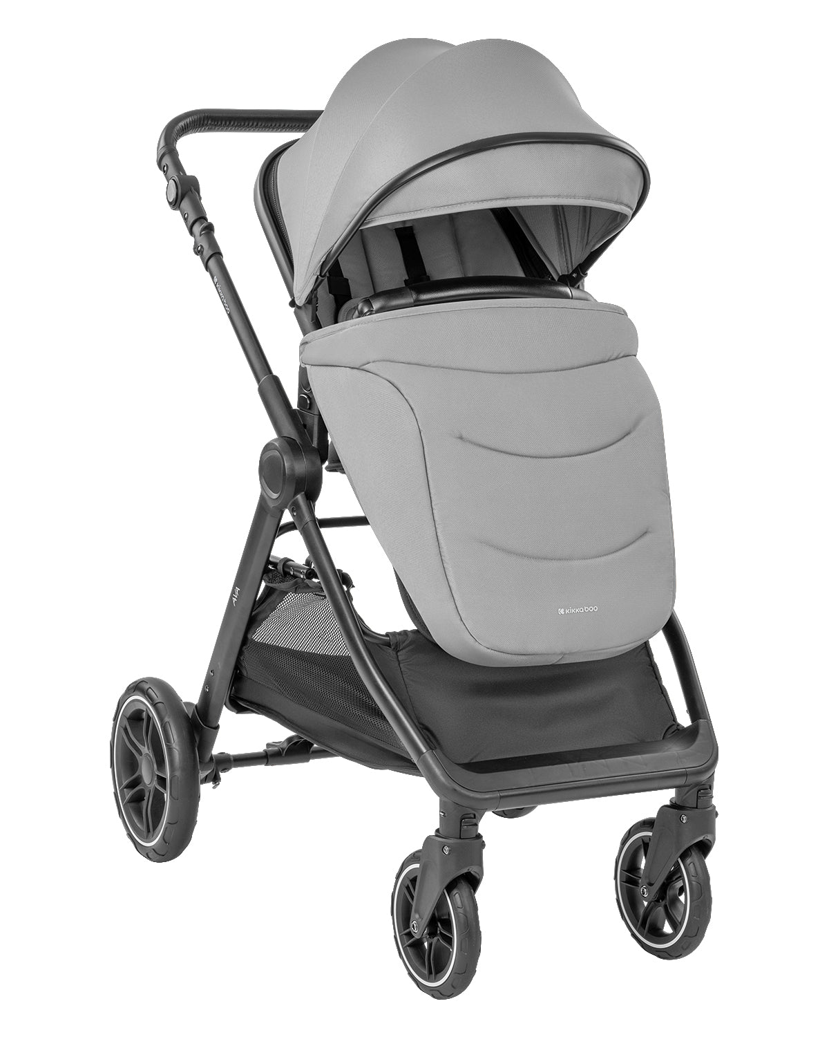 Carrinho de bebé 3 em 1 Ava Grey com alcofa Kikkaboo