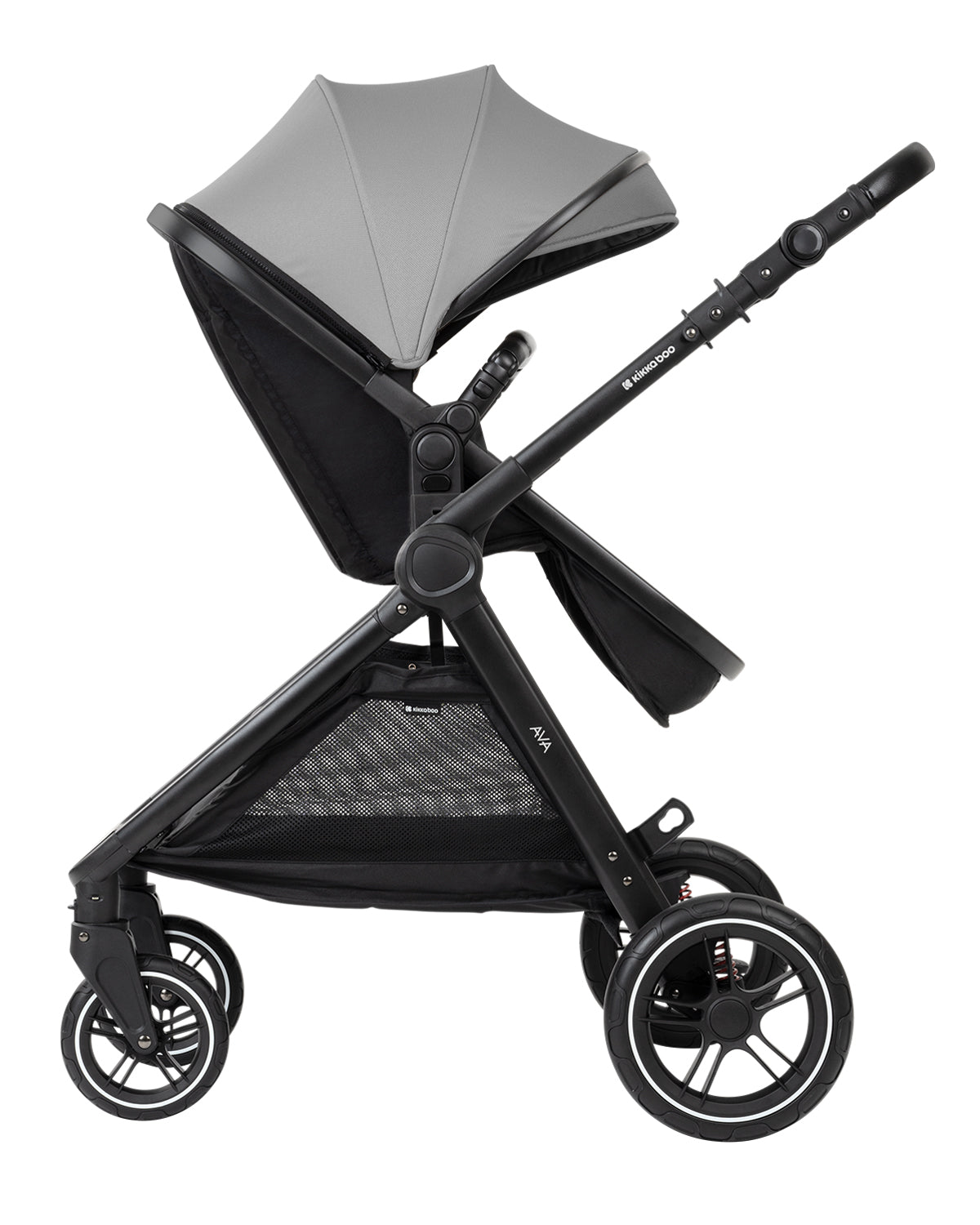 Carrinho de bebé 3 em 1 Ava Grey com alcofa Kikkaboo