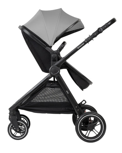 Carrinho de bebé 3 em 1 Ava Grey com alcofa Kikkaboo