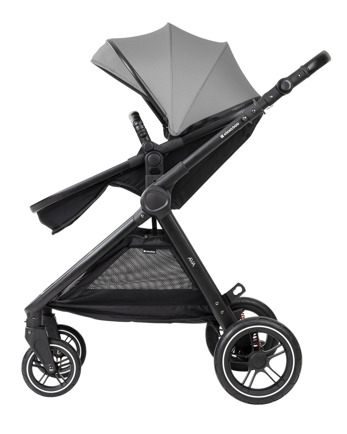Carrinho de bebé 3 em 1 Ava Grey com alcofa Kikkaboo