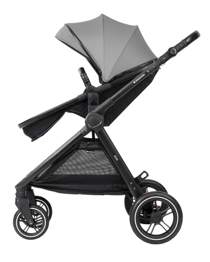 Carrinho de bebé 3 em 1 Ava Grey com alcofa Kikkaboo