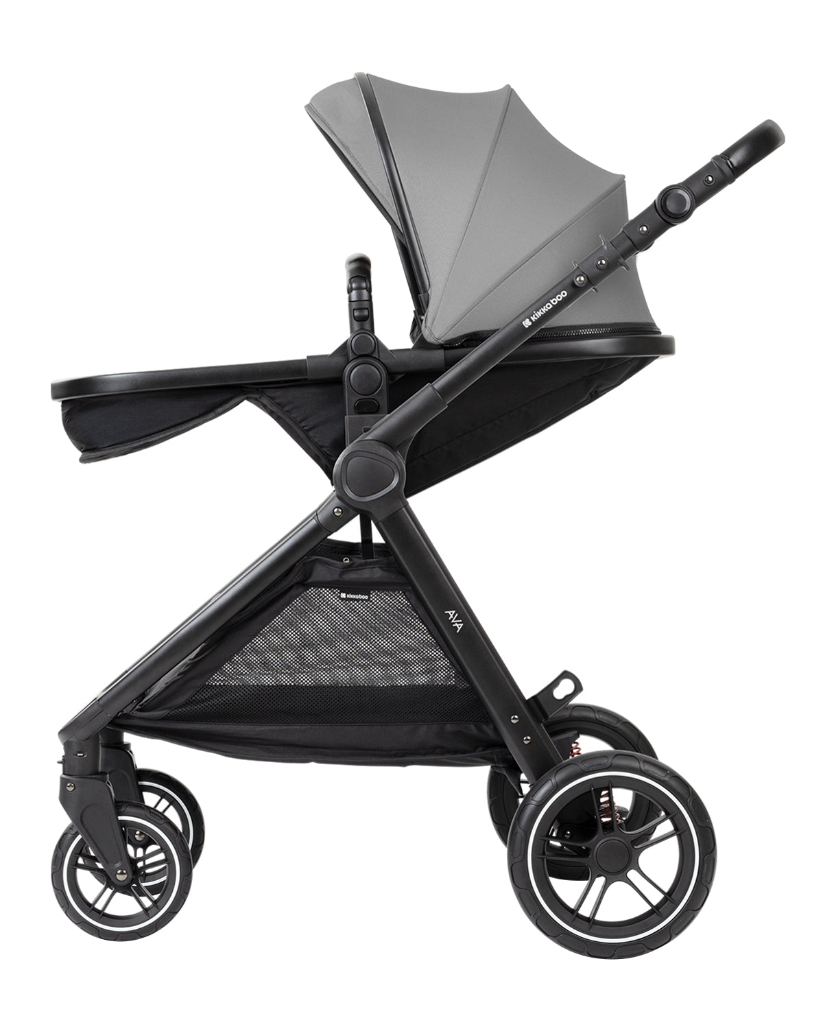Carrinho de bebé 3 em 1 Ava Grey com alcofa Kikkaboo