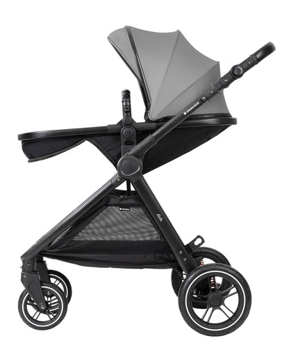 Carrinho de bebé 3 em 1 Ava Grey com alcofa Kikkaboo