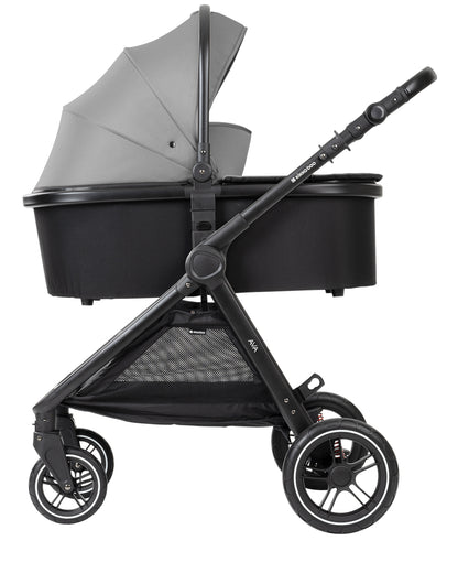 Carrinho de bebé 3 em 1 Ava Grey com alcofa Kikkaboo