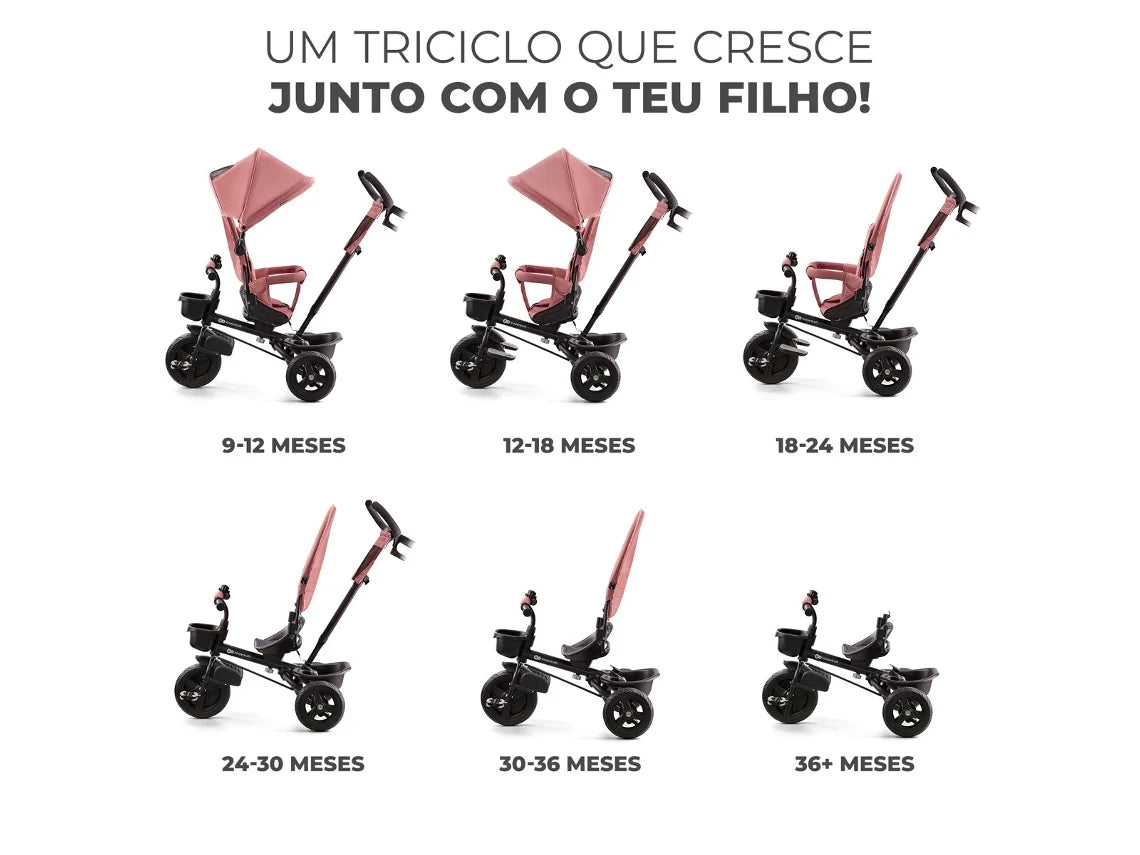 Triciclo KINDERKRAFT Dobrável Aveo Rose Pink (6 em 1)