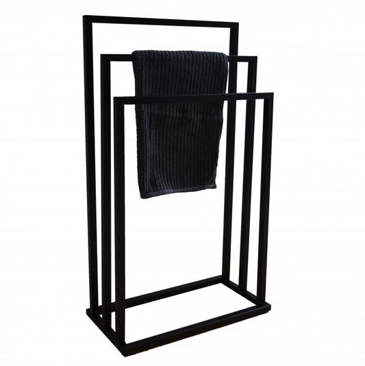 Toalheiro de parede 3 braços preto