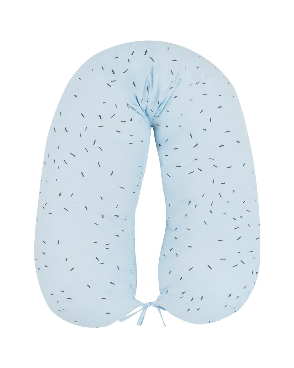 Almofada de gravidez azul com paciência