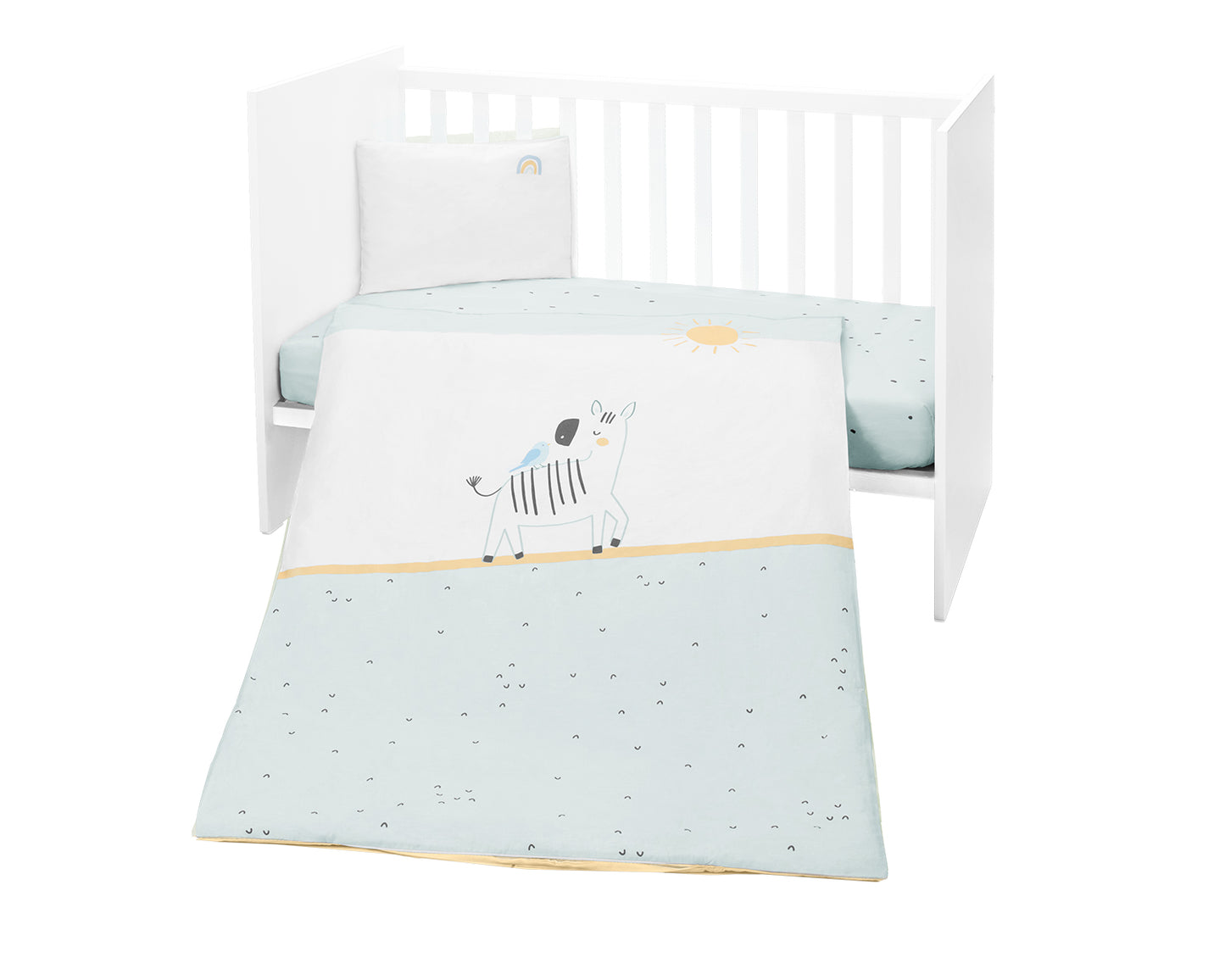 Conjunto de cama de 3 peças Stripy Friends Kikkaboo