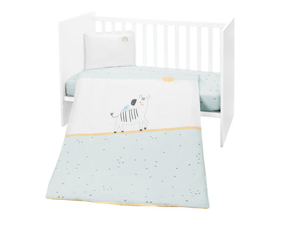 Conjunto de cama de 3 peças Stripy Friends Kikkaboo