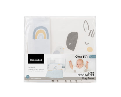 Conjunto de cama de 3 peças Stripy Friends Kikkaboo