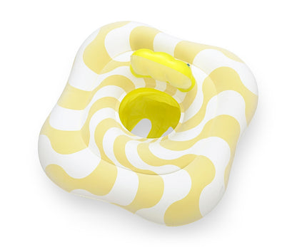 Assento Para Natação Com assento Ondas Amarelas 76Cm X 76Cm Bestway