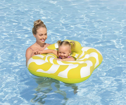 Assento Para Natação Com assento Ondas Amarelas 76Cm X 76Cm Bestway