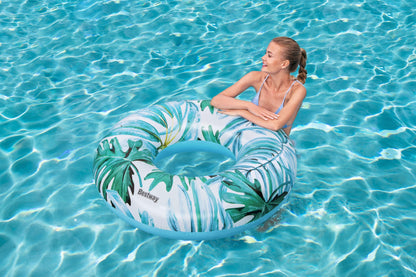 Roda De Nadar Flores 107Cm Azul Bestway