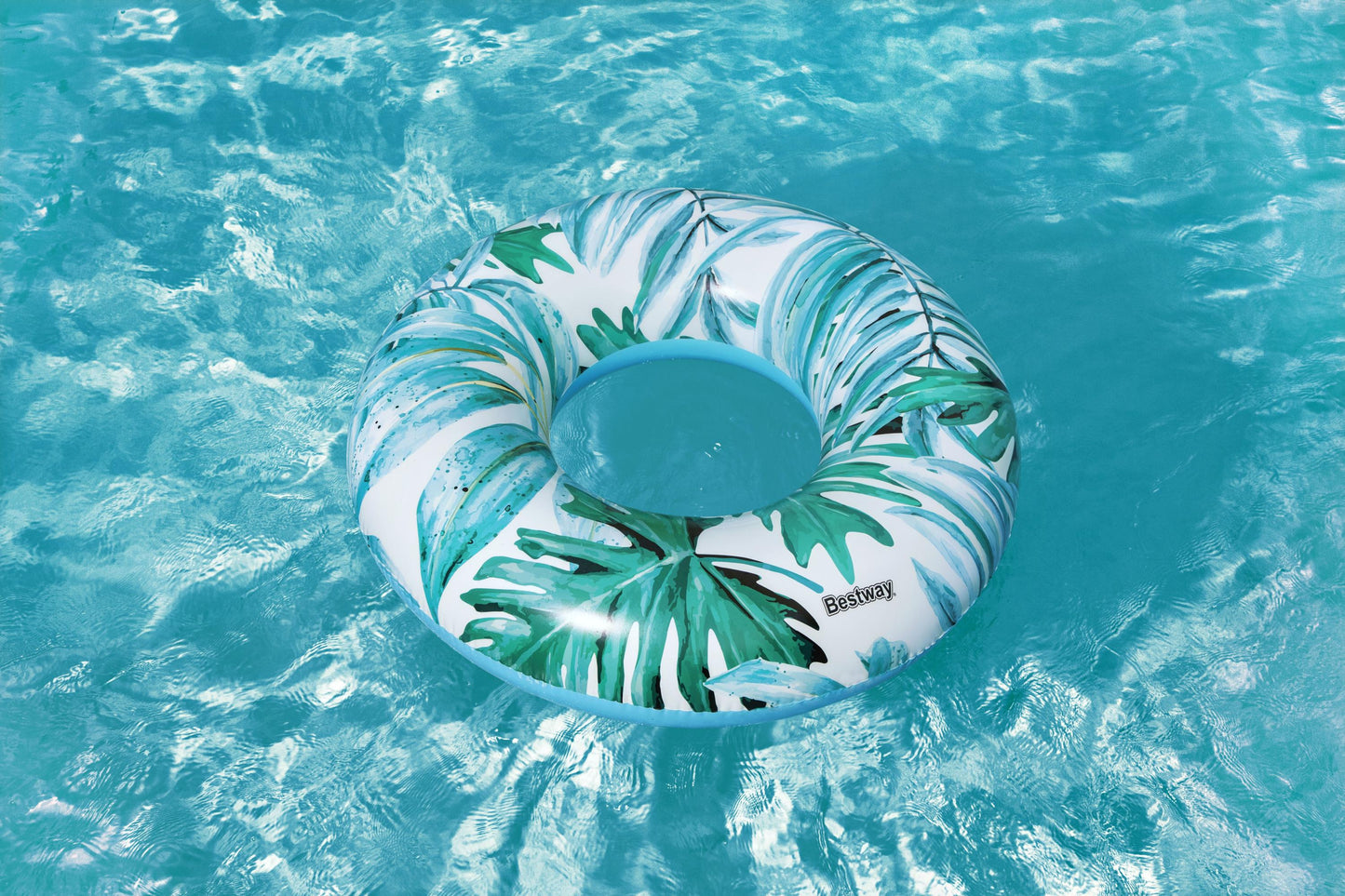 Roda De Nadar Flores 107Cm Azul Bestway