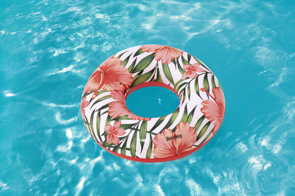 Roda De Nadar Flores 107Cm Azul Bestway