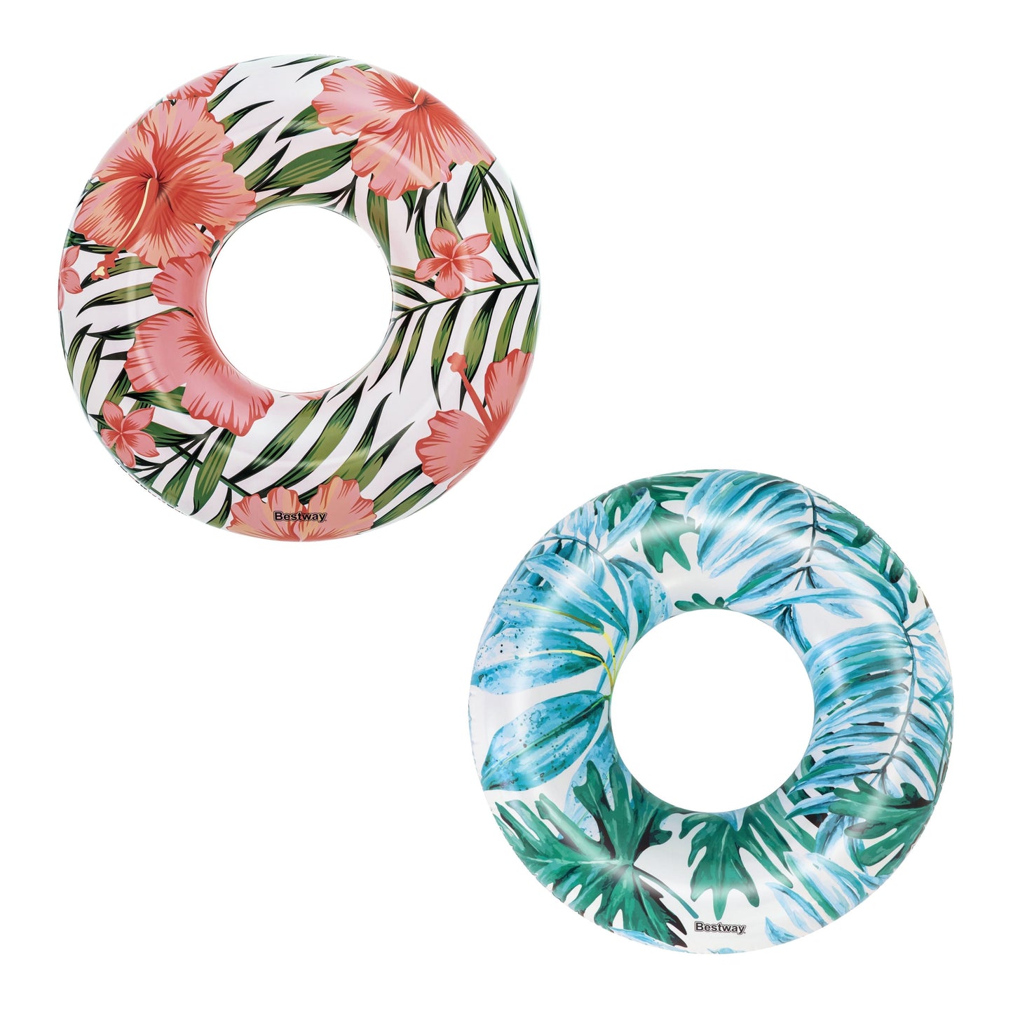 Roda De Nadar Flores 107Cm Azul Bestway