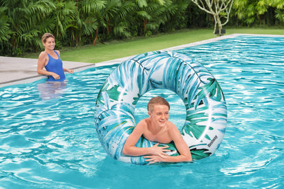 Roda De Nadar Flores 107Cm Azul Bestway